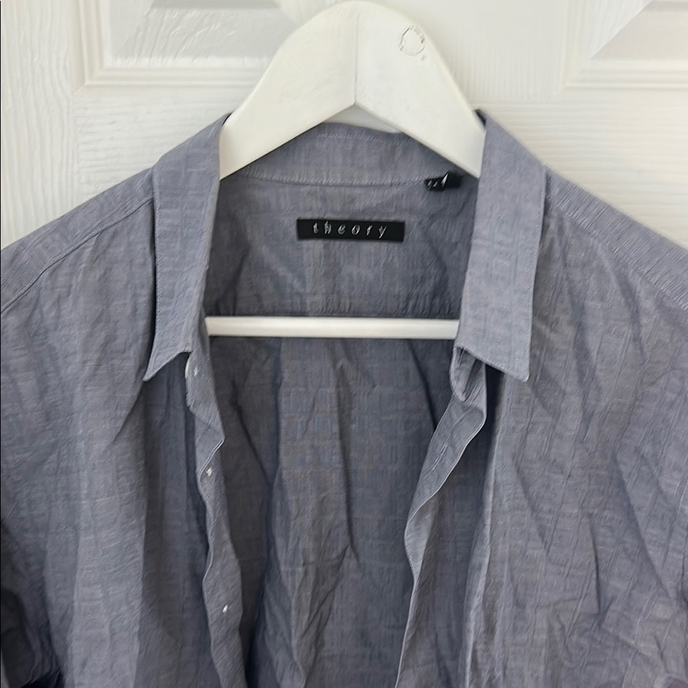 Theory Gray Casual Cotton Shirt